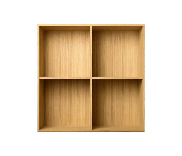 001 Bookcase whole Vertical middle side Dimensions H70 W70 D21 / 30 / 34.5 Oak