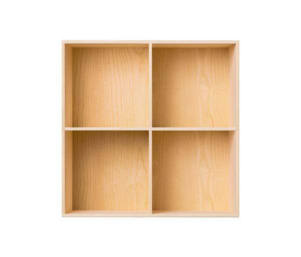 001 Bookcase whole Vertical middle side Dimensions H70 W70 D21 / 30 / 34.5 Ash