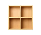 001 Bookcase whole Vertical middle side Dimensions H70 W70 D21 / 30 / 34.5 Beech