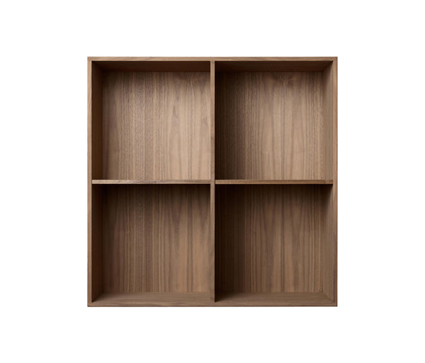 001 Bookcase whole Vertical middle side Dimensions H70 W70 D21 / 30 / 34.5 Walnut