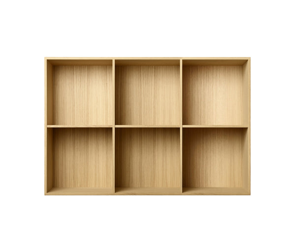 005 Bookcase 105 Vertical middle side Dimensions H70 W104.4 D30 / 34.5 Oak