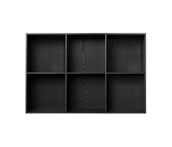 005 Bookcase 105 Vertical middle side Dimensions H70 W104.4 D30 / 34.5 Ash Black Stained