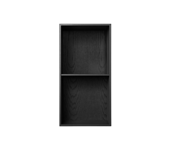 006 Bookcase Half Vertical Dimensions H70 W35 D21 / 30 / 34.5 Ash Black Stained