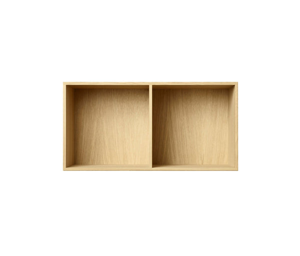 007 Bookcase Half Horizontal w. middle side Dimensions H35 W70 D21 / 30 / 34.5 Oak