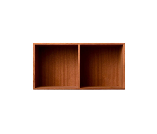 007 Bookcase Half Horizontal w. middle side Dimensions H35 W70 D21 / 30 / 34.5 Mahogany