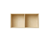 007 Bookcase Half Horizontal w. middle side Dimensions H35 W70 D21 / 30 / 34.5 Birch veneer