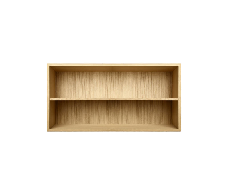 008 Bookcase Half Horizontal w. whole shelf Dimensions H35 W70 D21 / 30 / 34.5 Oak