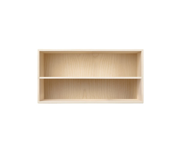008 Bookcase Half Horizontal w. whole shelf Dimensions H35 W70 D21 / 30 / 34.5 Ash
