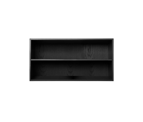 008 Bookcase Half Horizontal w. whole shelf Dimensions H35 W70 D21 / 30 / 34.5 Ash Black Stained