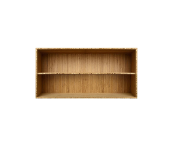 008 Bookcase Half Horizontal w. whole shelf Dimensions H35 W70 D21 / 30 / 34.5 Bamboo