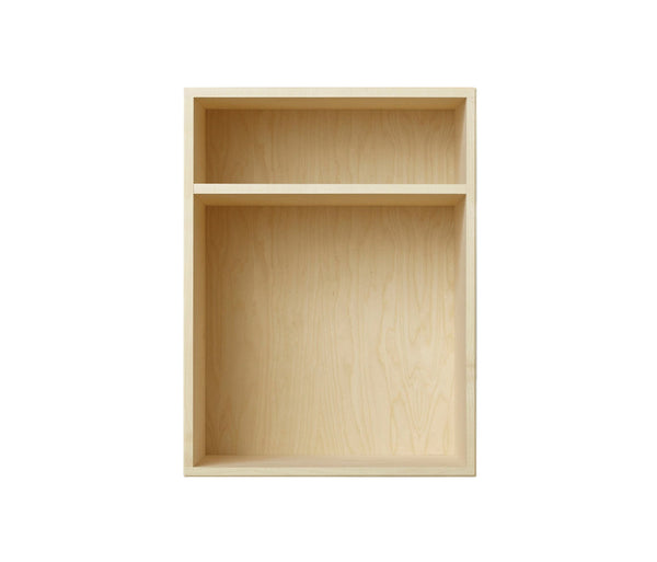 009 Bookcase Bedside vertical w. shelf Dimensions H47 W35 D30 / 34.5 Birch veneer