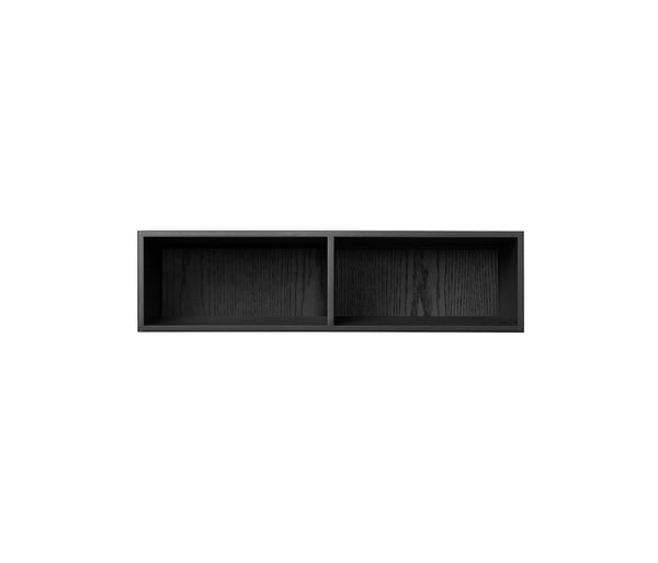 011 Bookcase Half Hallway w. middle side Dimensions H18 W70 D21 / 30 Ash Black Stained