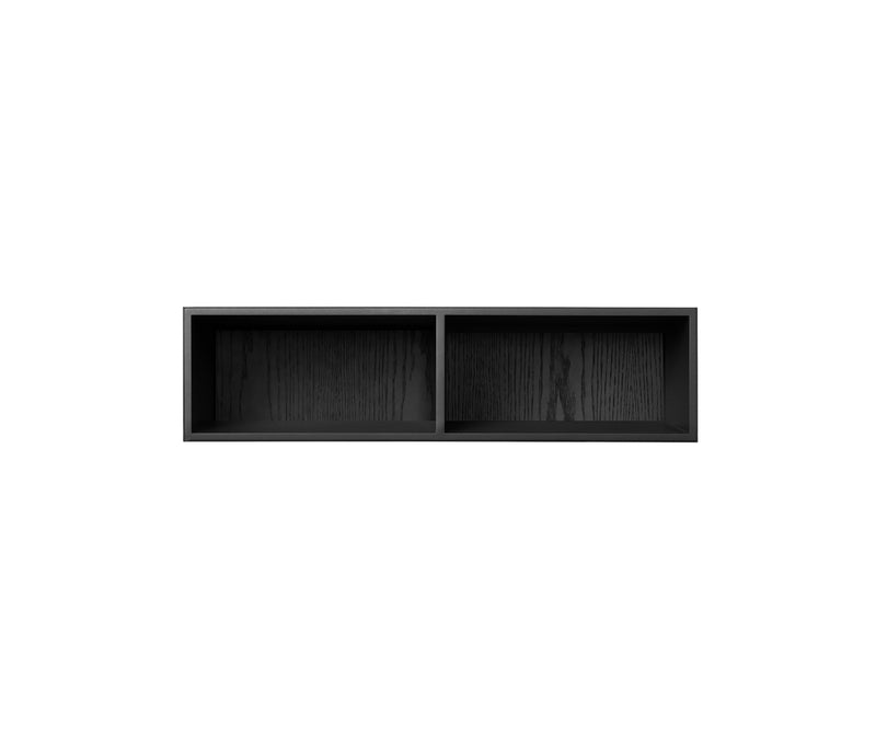 011 Bookcase Half Hallway w. middle side Dimensions H18 W70 D21 / 30 Ash Black Stained