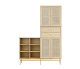 102 Bookcase Model Wardrobe Dimensions H195 B140 D34.5 Oak