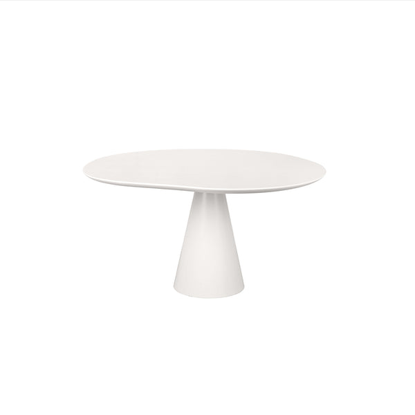 068 Table Cloud Dining Table Ø140 Soft White Dimensions H74 B140 D140 Table top: Wood & Silk Laminate; Frame: Powder coated steel