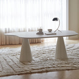 069 Table Cloud Dining Table 220 Soft White Dimensions H74 B220 D140 Table top: Wood & Silk Laminate; Frame: Powder coated steel