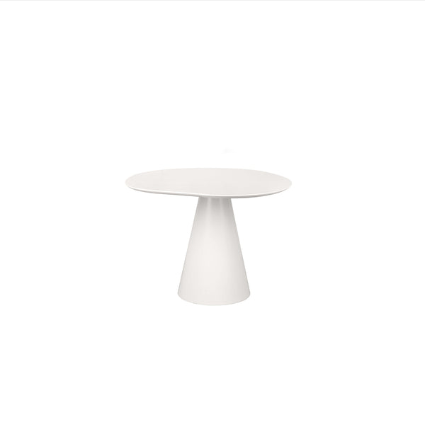 067 Table Cloud Dining Table Ø100 Soft White Dimensions H74 W100 D100 Table top: Wood & Silk Laminate; Frame: Powder coated steel