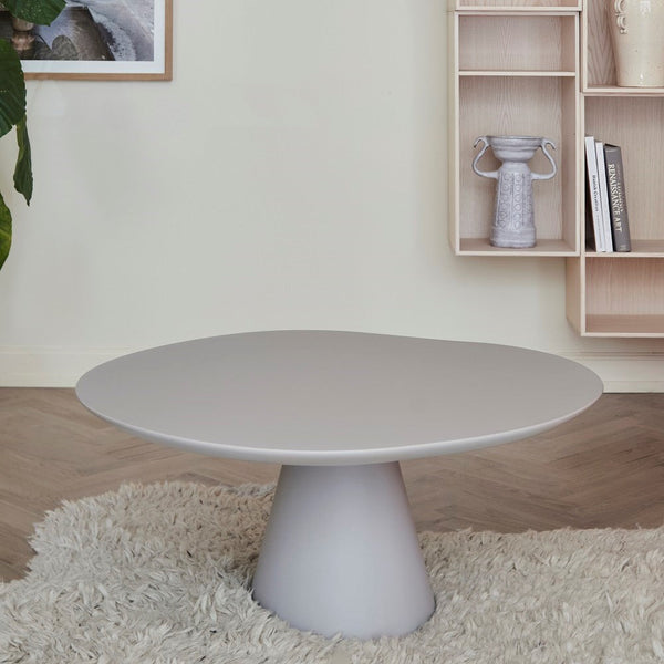 119 Table Cloud Lounge Table Ø100 Cloudy Grey Dimensions H44 W100 D100 Table top: Wood & Silk Laminate; Frame: Powder coated steel