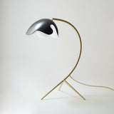 085 Table Lamp PS38 Shade: Ebony Black. Frame: Brass with clear lacquer