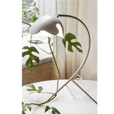 085 Table Lamp PS38 Shade: Orchid White. Frame: Brass with clear lacquer